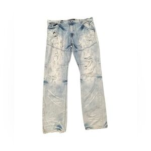 Akoo Light Blue Distressed‎ Y2K Relaxed No Rivals Vintage Jeans 38/34